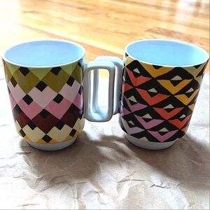 MagpiexSarah Campbell 2 multicolor geometric‎ contemporary graphic ceramic mugs